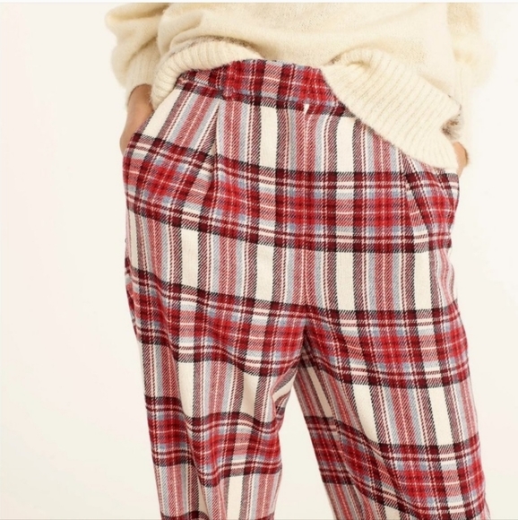 J. Crew Tapered-leg Wool Pant In Vintage Plaid Size 8 - Picture 2 of 10